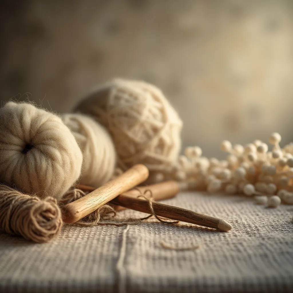 Inspirativní pozadí pro sekci O nás s řemeslnými nástroji a materiály